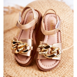 FR1 Kindersandalen mit goldenem Layra-Klettverschluss ['golden'] 2