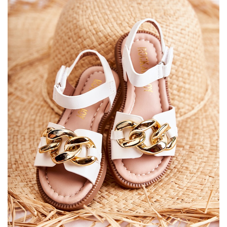 FR1 Kindersandalen mit weißem Layra-Klettverschluss ['weiß'] 2