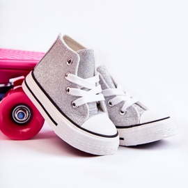 Kinder Turnschuhe Hoch Silber Catrina silber- silber- 1