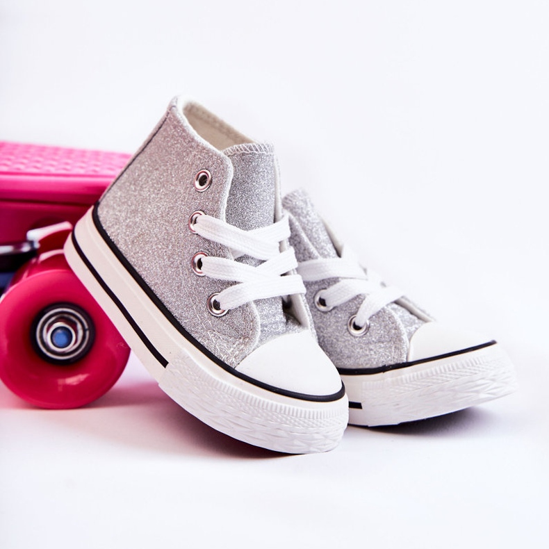 Kinder Turnschuhe Hoch Silber Catrina silber- silber- 1