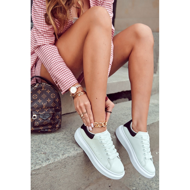 FS3 Damen Sportschuhe auf der Plattform schwarz und weiß Eliso 2