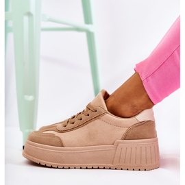 PS1 Damen Wildleder Sportschuhe Beige Segurro 2