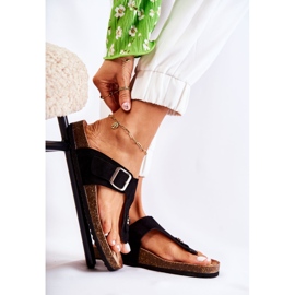 FB1 Damenhausschuhe mit Schnalle Schwarz Elina 1