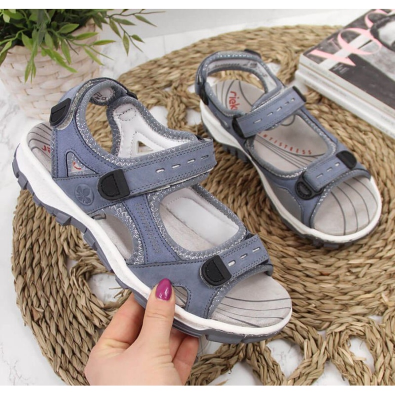 Ledersandalen mit Klettverschluss Rieker W RKR458 blau 1