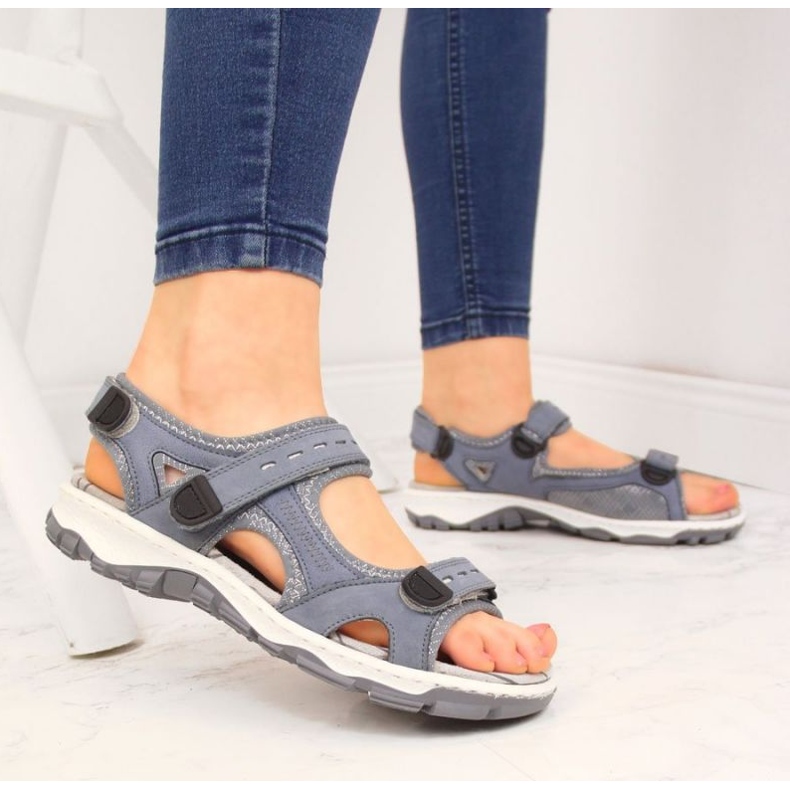 Ledersandalen mit Klettverschluss Rieker W RKR458 blau 2