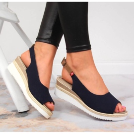 Sandalen auf dem keil Big Star Jr INT1727A marineblau navy blau 2