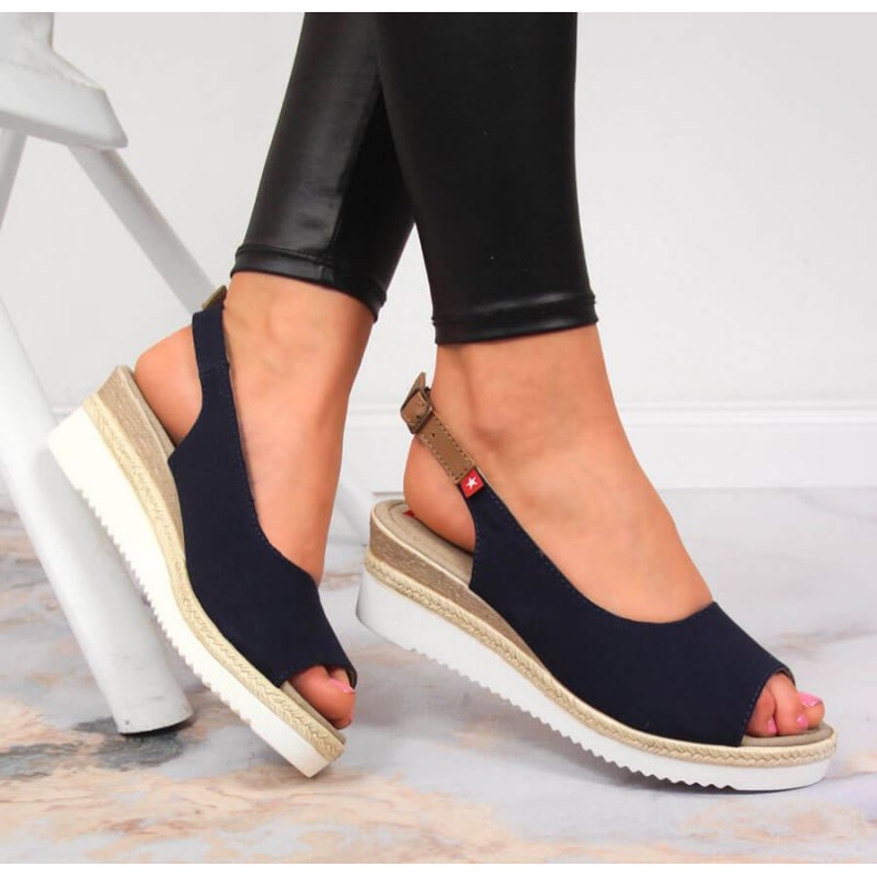 Sandalen auf dem keil Big Star Jr INT1727A marineblau navy blau 2