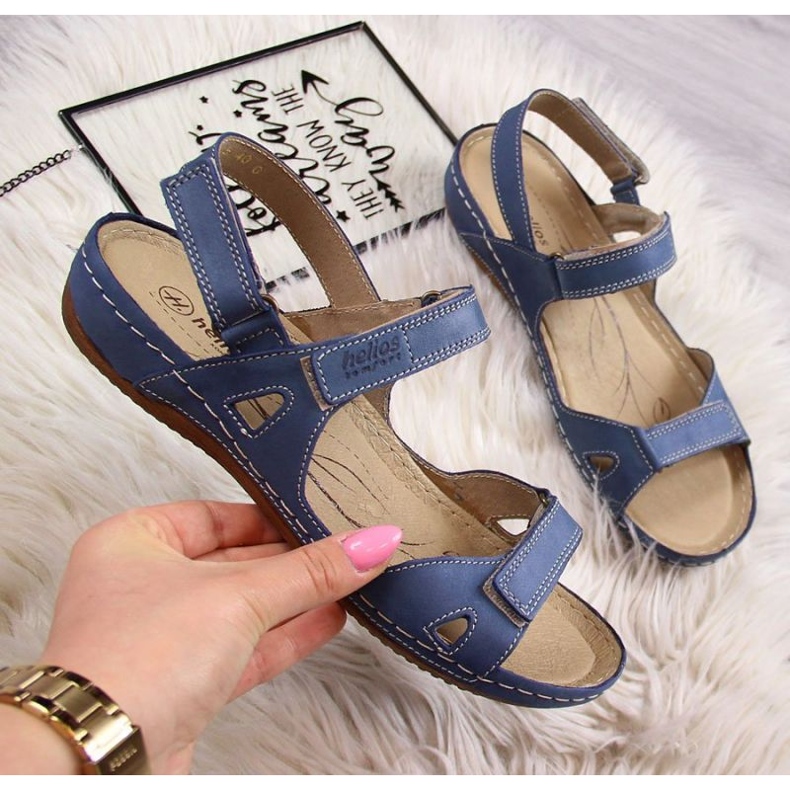Bequeme Sandalen Helios W H205A marineblau navy blau 1