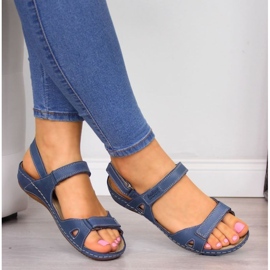 Bequeme Sandalen Helios W H205A marineblau navy blau 2