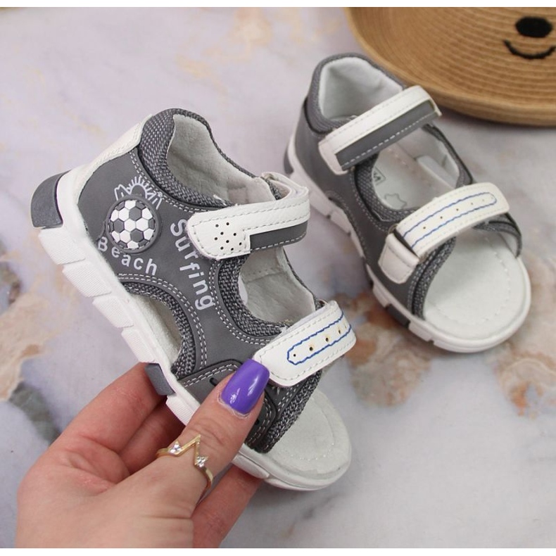Sandalen mit Klettverschluss NEWS Jr EU651B grau 1