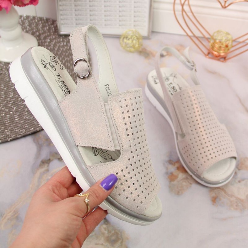 Keilsandalen T.Sokolski W SCA169 beige-silber 1