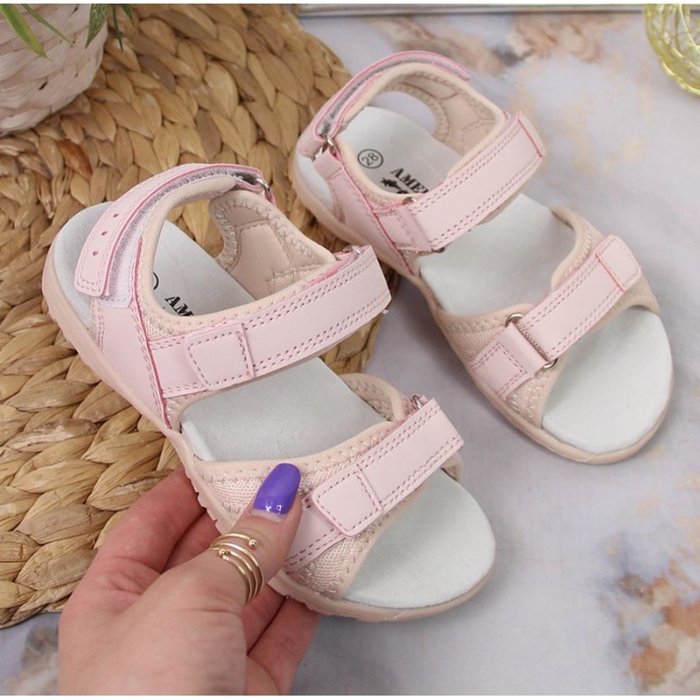 Sandalen mit Klettverschluss American Club Jr AM895A rosa 1