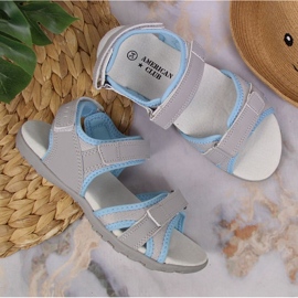 American Club Jr.AM898A Sandalen mit Klettverschluss grau 2