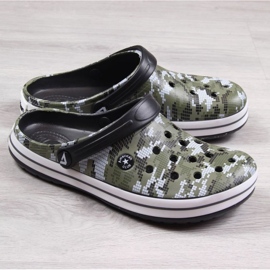 American Club Jr.AM578B Pantoffeln in Khaki-Camouflage grün 1