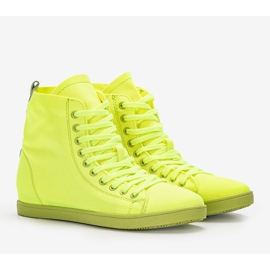 Karitas grüne knöchelhohe Neon-Sneakers 1