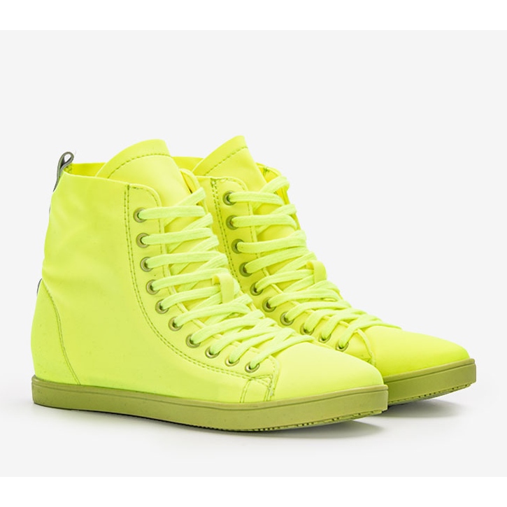 Karitas grüne knöchelhohe Neon-Sneakers 1