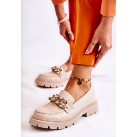 FB1 Leder Loafer Kette Hellbeige Amicable 1