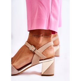 Sergio Leone Sandalen auf einer Stange in Rosa und Gold Corane golden 1