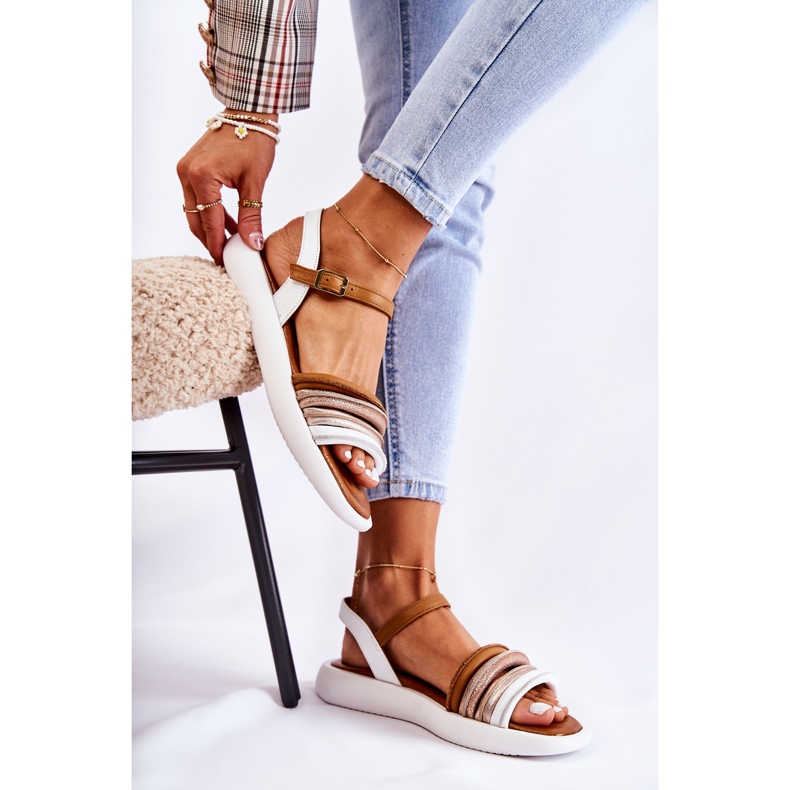 Modische Leder Damen Sandale Maciejka 05561-11 Weiß mehrfarbig 2