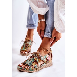 Maciejka Damen Ledersandalen mit Klettverschluss 05375-09 Grün 1