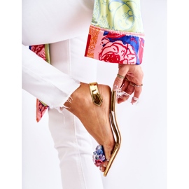 S.Barski Elegante Pumps mit goldener Amalia-Verzierung farblos 1