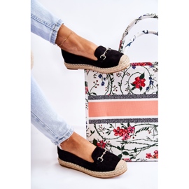 S.Barski Klassische schwarze Oresa Slip-On Damen-Espadrilles 1