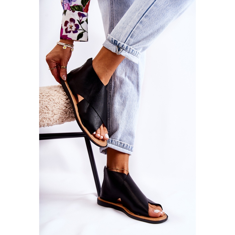 S.Barski Catalise-Sandalen aus schwarzem Leder für Damen 1