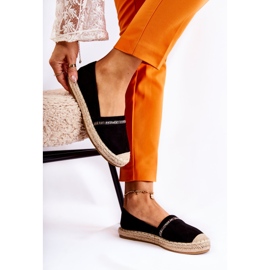 S.Barski Klassische schwarze Slip-On-Espadrilles für Damen Cersei 1
