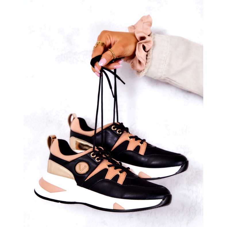 Vinceza Damen Sportschuhe Sneakers Schwarz 4