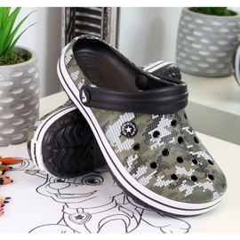 American Club W AM445B khakifarbene Schaumstoffpantoffeln schwarz 1