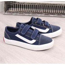 Niedrige Turnschuhe mit Klettverschluss Atletico Jr ATC337C marineblau navy blau 1