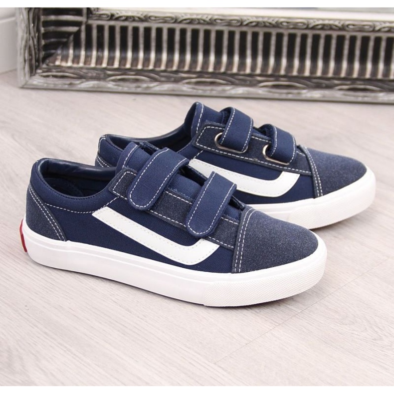 Niedrige Turnschuhe mit Klettverschluss Atletico Jr ATC337C marineblau navy blau 1