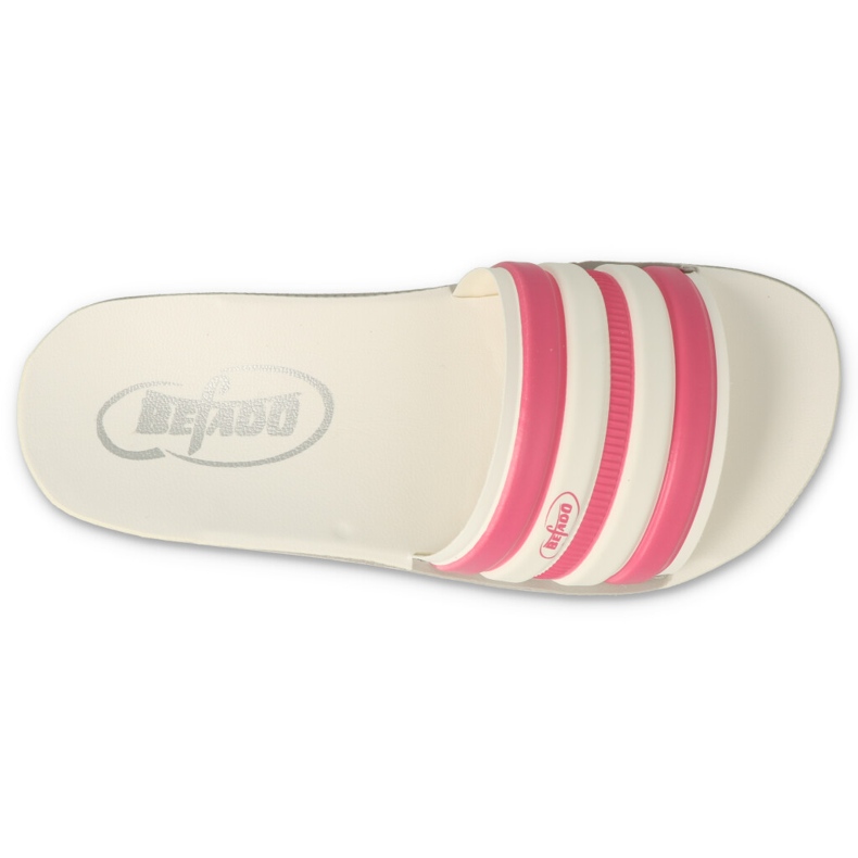 Befado Foam Children's Flip Flops 067Y002 Weiß mit rosa Streifen 2
