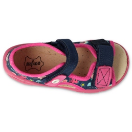 Befado Kinderschuhe VPE 065X172 marineblau rosa 1