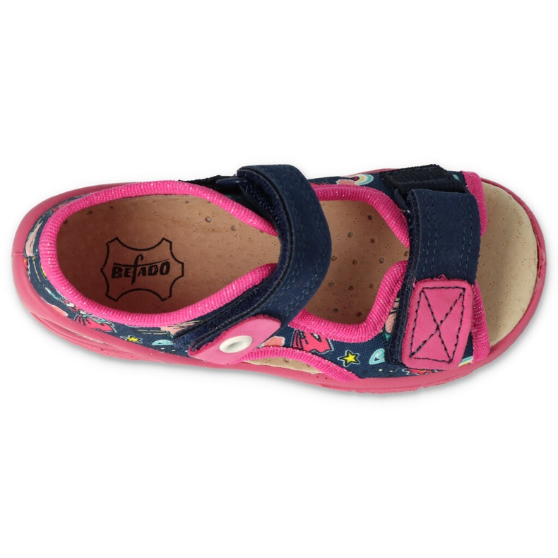 Befado Kinderschuhe VPE 065X172 marineblau rosa 1