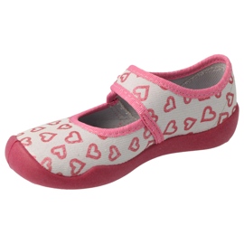 Befado Kinderruhrschuhe mit Klettverschluss in den Herzen 123x070 rosa 1
