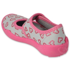 Befado Kinderruhrschuhe mit Klettverschluss in den Herzen 123x070 rosa 2
