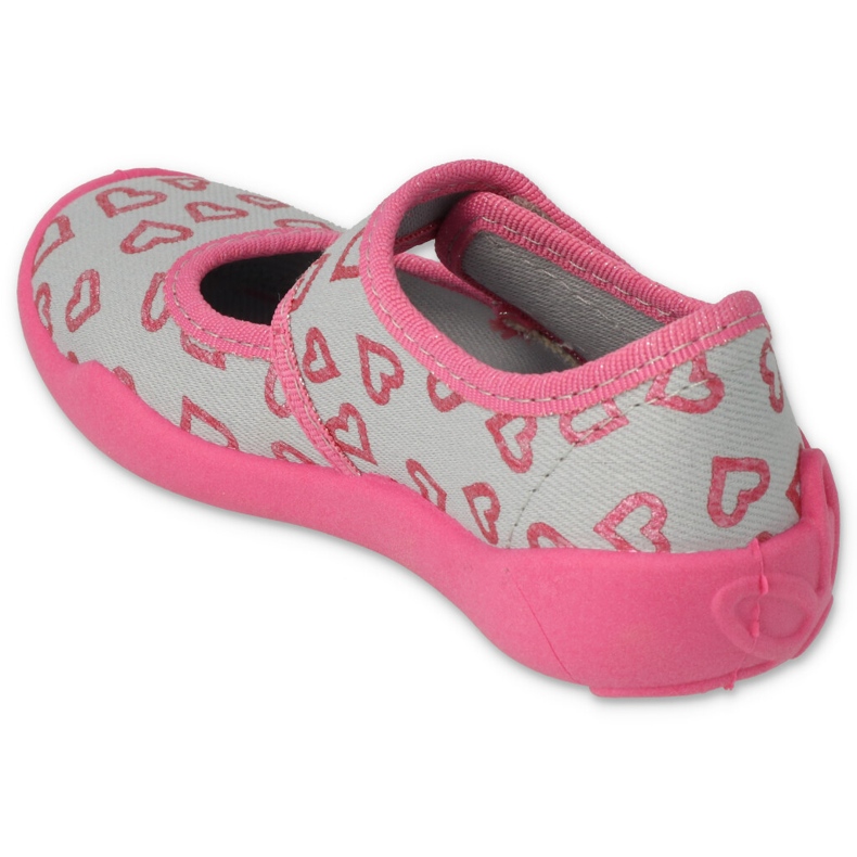 Befado Kinderruhrschuhe mit Klettverschluss in den Herzen 123x070 rosa 2
