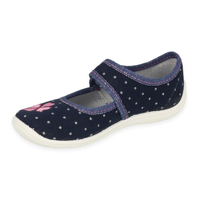Befado Kinderschuhe 945X465 navy blau rosa 1