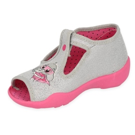 Befado Kinderschuhe 213P136 rosa silber- grau 1