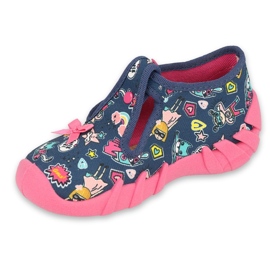 Befado Kinderschuhe 110P456 navy blau rosa 1