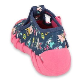 Befado Kinderschuhe 110P456 marineblau rosa 2