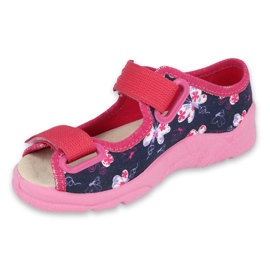 Befado Kinderschuhe 869X145 navy blau rosa 1