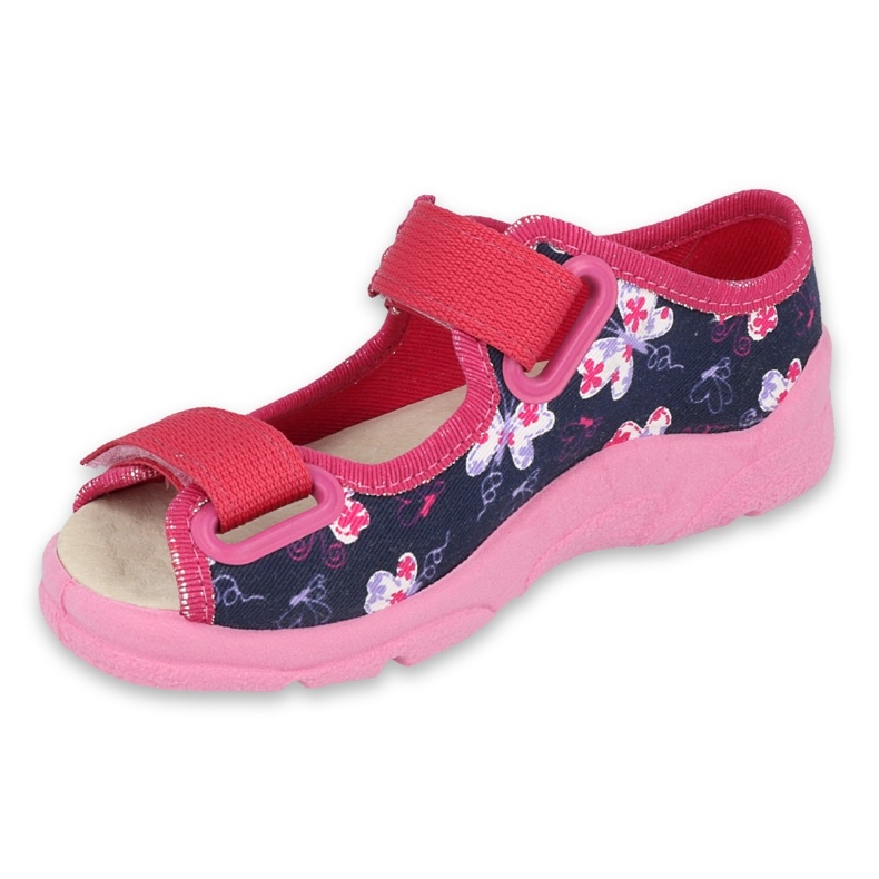 Befado Kinderschuhe 869X145 navy blau rosa 1