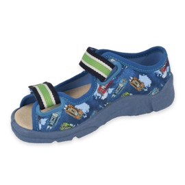 Befado Kinderschuhen Ledereinsatz 869x163 blau 1