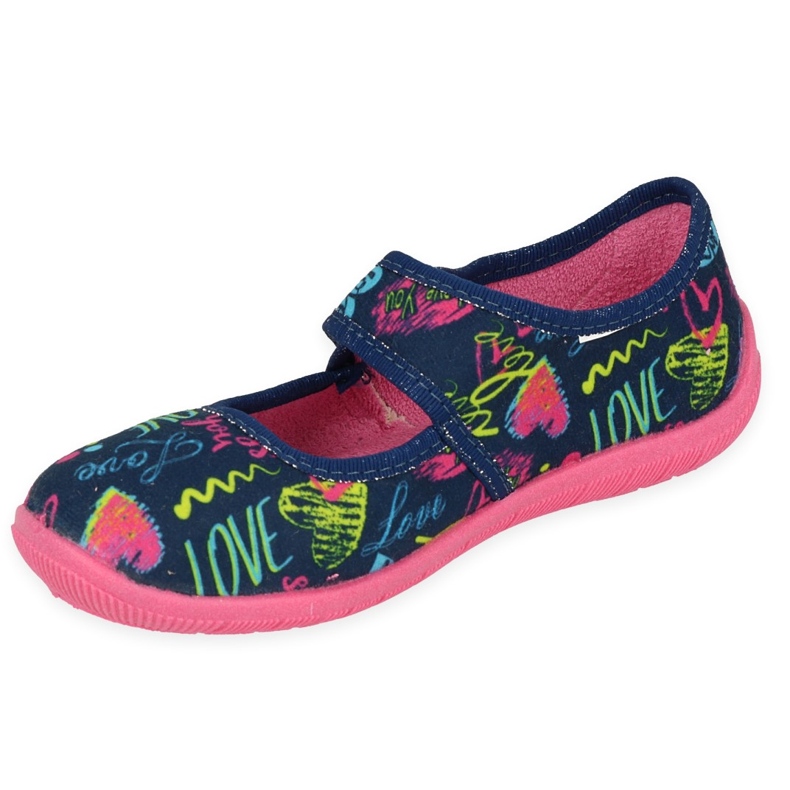 Befado Kinderschuhe 945Y423 marineblau rosa 1