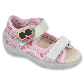 Befado Kinderschuhe PU 065X152 rosa grau 1
