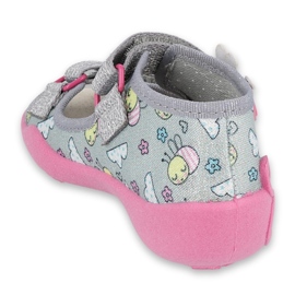 Befado gelbe Kinderschuhe 342P027 rosa grau 2