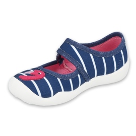 Befado Kinderschuhe 123X067 navy blau rosa 1
