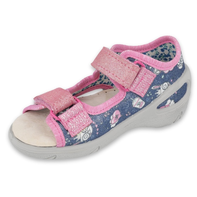 Befado Kinderschuhe PU 065P151 navy blau rosa 1